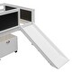 preview thumbnail 13 of 62, Kids Twin Size Low Loft Bed with Rope Climbing Frame, Slide, Double-Sided Chalkboards and Lockable Underbed Storage Boxes