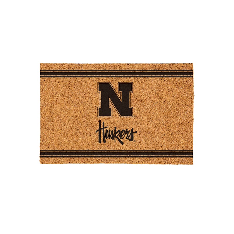 University of Nebraska Monochrome Indoor/Outdoor Coir Door Mat
