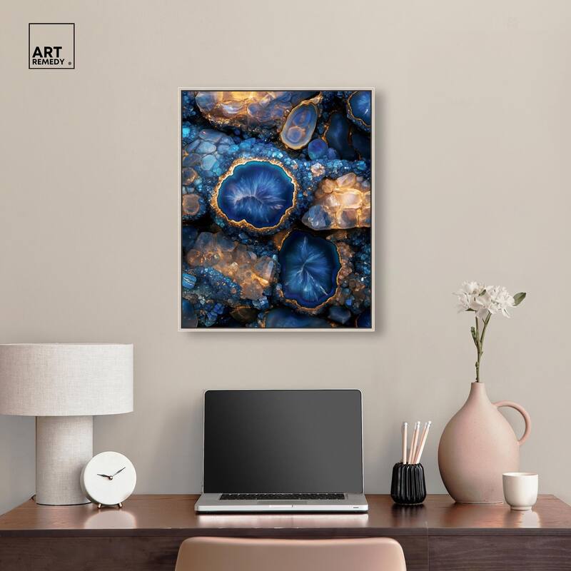 Oceanic Gold Sparkle Canvas by Art Remedy