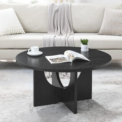 Sleek Modern Coffee Table, Solid MDF Construction, Nordic Design, Easy Assembly - 35.8"