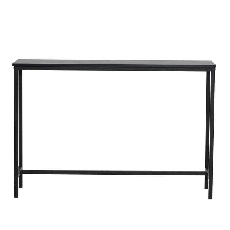 Industrial Metal/ MDF Modern Console/ Sofa Table - Black Oak