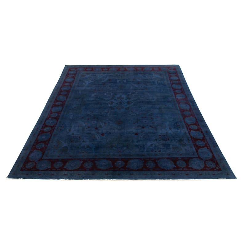 ECARPETGALLERY Hand-knotted Vibrance Navy Wool Rug - 9'0 x 11'9