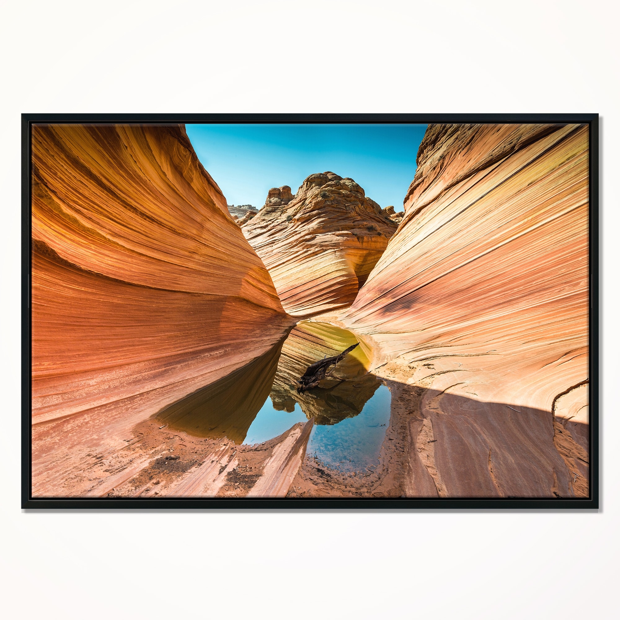 Designart Water Inside Arizona Wave Landscape Photography Framed Canvas Print Overstock 18952756