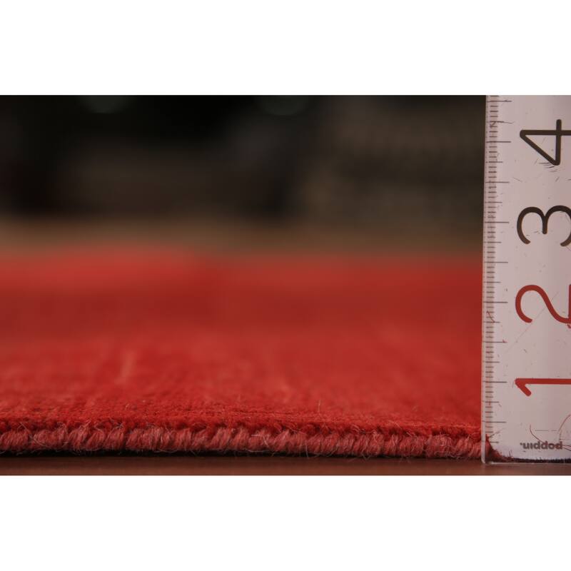 Red Gabbeh Modern Rug Hand-Knotted Oriental Wool Carpet - 3'11" x 5'11"