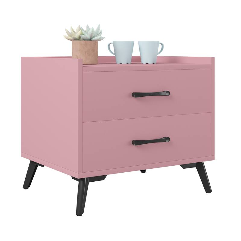 Edge Protection Design 2-Drawer Nightstand