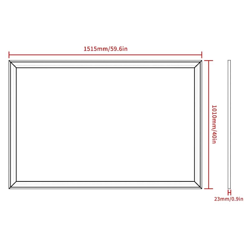 60" x 40" Oversized Rectangle Bathroom Wall Mirror with Aluminum Frame