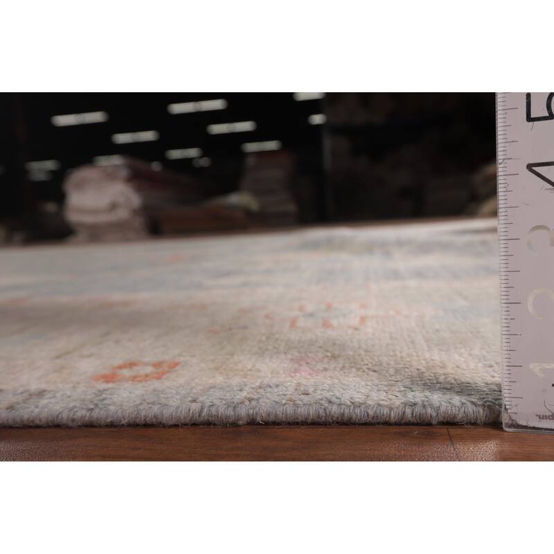Vegetable Dye Oushak Turkish Rug Hand-Knotted Transitional Wool Carpet - 9'0"x 11'8"