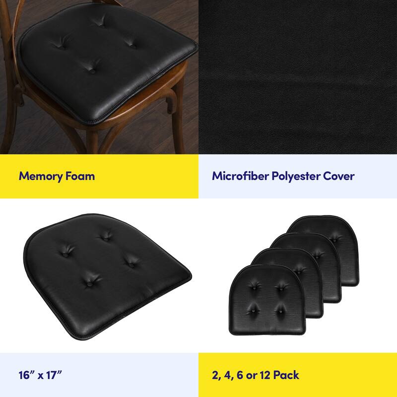 U-Shaped Faux Leather Memory Foam Chair Pads