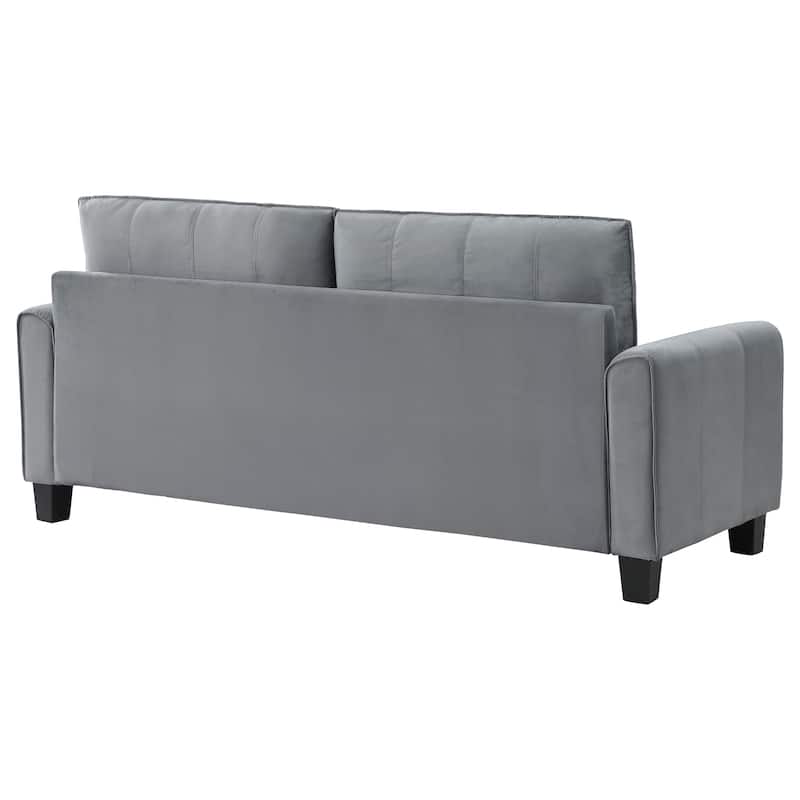 Davis Contemporary Upholstered Rolled Arm Sofa Grey
