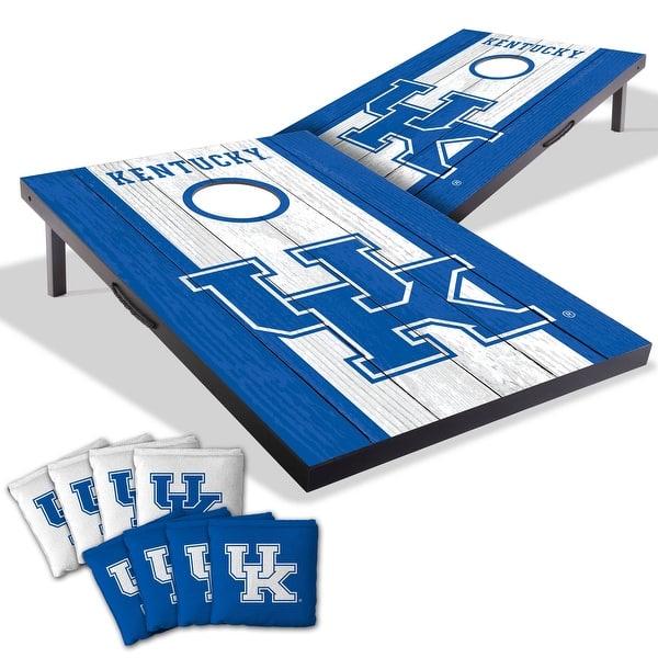 slide 2 of 7, Kentucky Wildcats NCAA Compact 2x3 Tailgate Cornhole Board Set Include Carrying Case