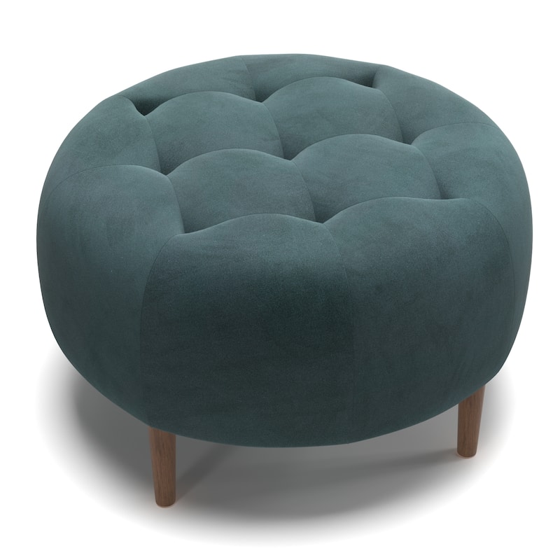Bloomfield Round Performance Velvet Ottoman