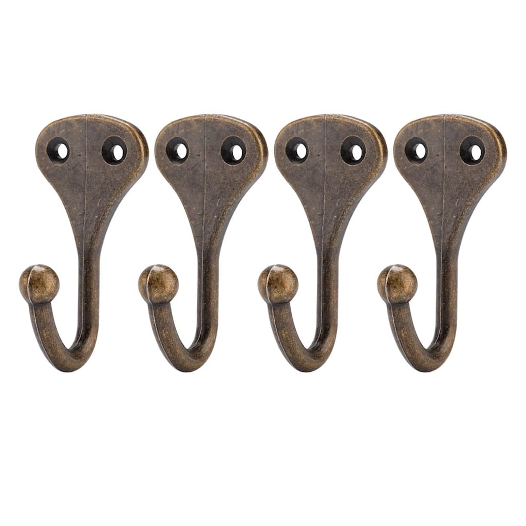 Curtain Tieback Hook Zinc Alloy Hanger Wall Holdbacks Holders 4pcs - Bronze Tone - 2.48" x 1.18" x 1.22"