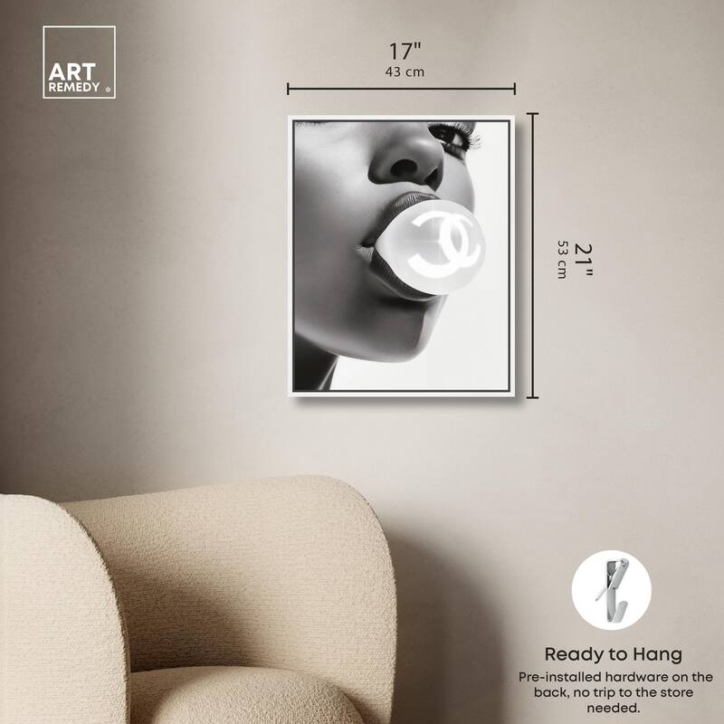 Bubble Gum Pop Monochrome Canvas by Art Remedy