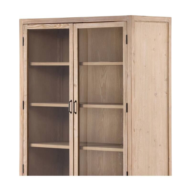 Furniture Classics Shirley Natural Recycled Wood 8-drawer Glass Door Cabinet