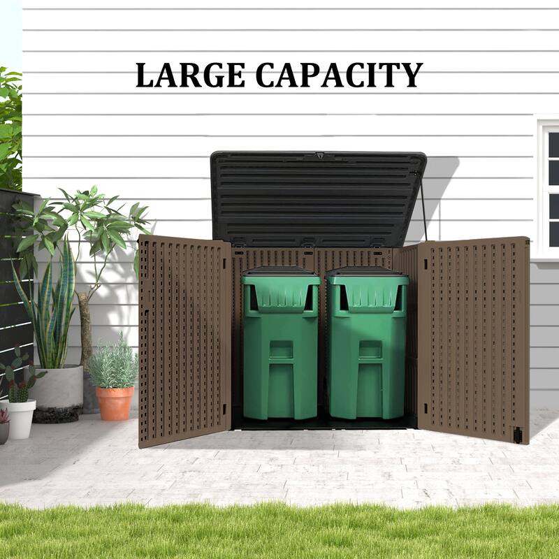 45-880 Gal. Outdoor Resin Deck Box Storage Shed for Garden,Patios,Backyards,Tools