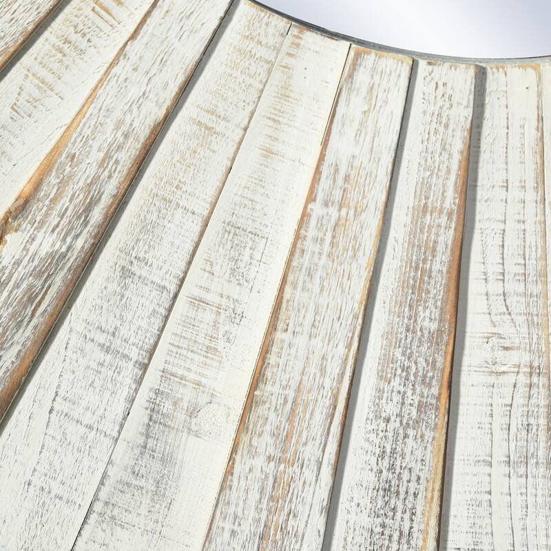 Natural Wood - Modern Farmhouse Wood Mirror - Distressed White Finish