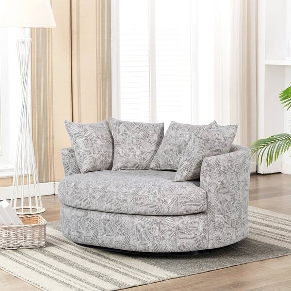 Elegant Round Swivel Barrel Chair Overstock 31576142