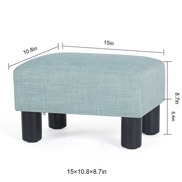 dimension image slide 6 of 7, Adeco Small Rectangular Ottoman Modern PU Leather Footrest Stool Chair