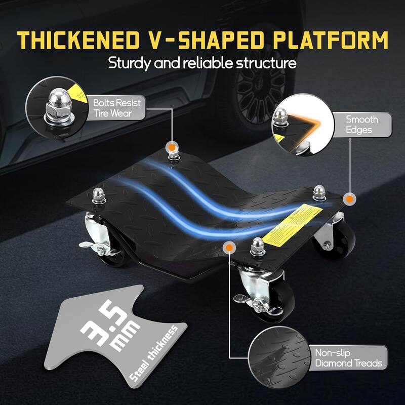 Heavy Duty Vehicle Wheel Dollies for Moving Cars, Trucks, SUVs