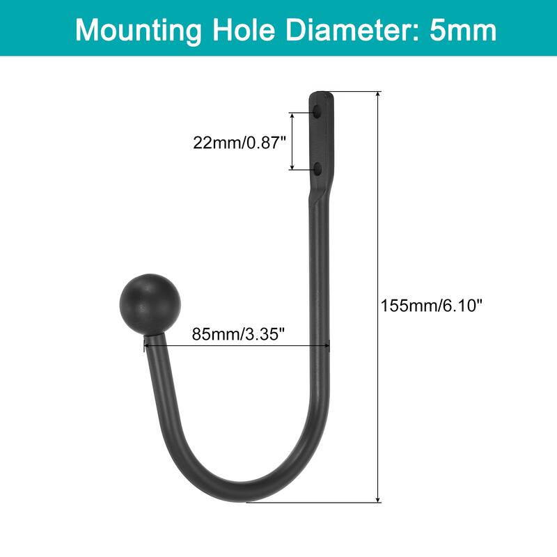 Aluminum Alloy Wall Mounted Curtain Holdback U Shaped Drapery Hooks