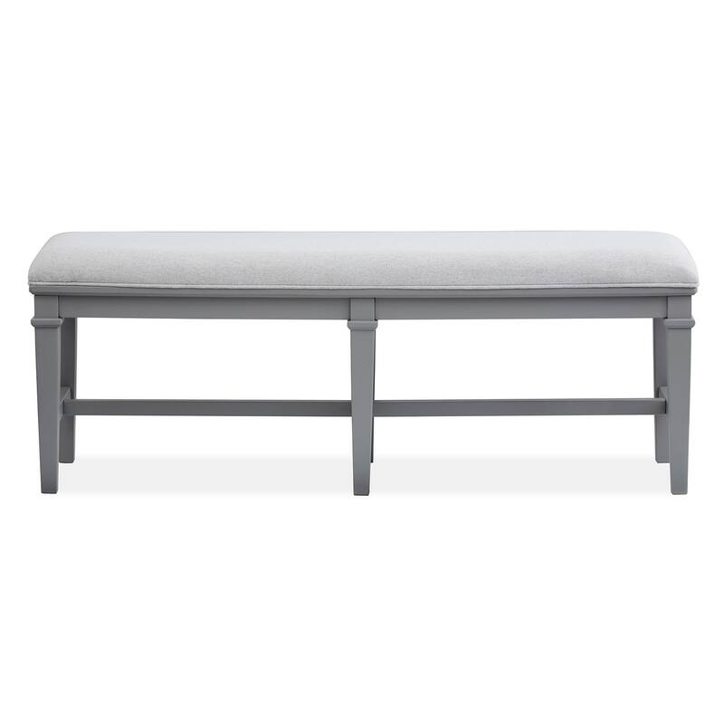 Magnussen Home Charleston Harbor Gray Upholstered Bench - 54''W x 16''D x 19''H