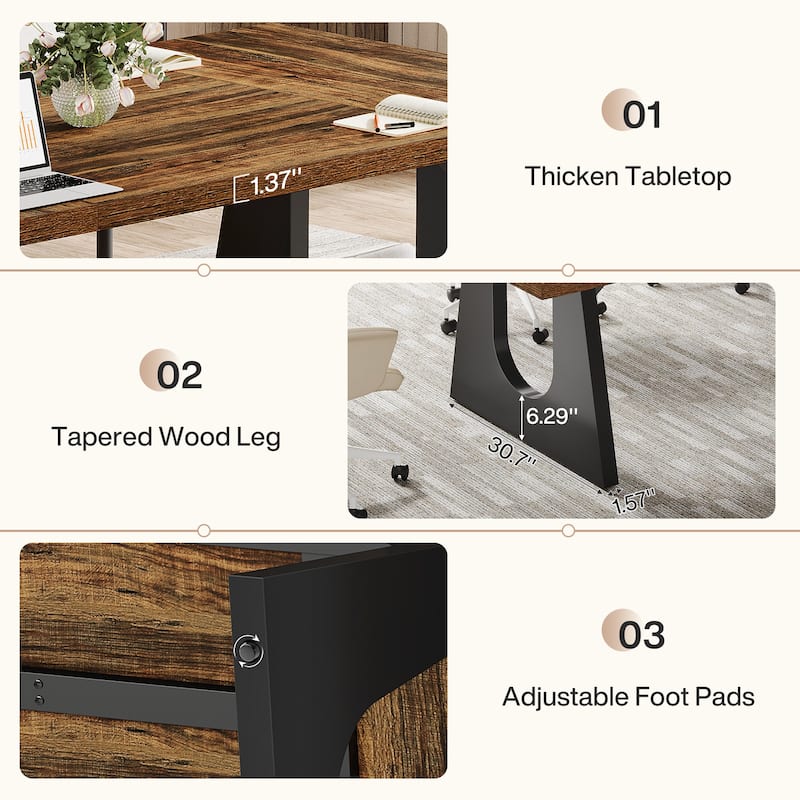 Wood Conference Table Oka Rectangular Office Meeting Room Desk