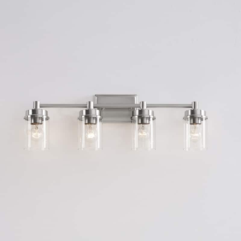 KAWOTI 4-light Modern Bathroom Vanity Light with Cylinder glass