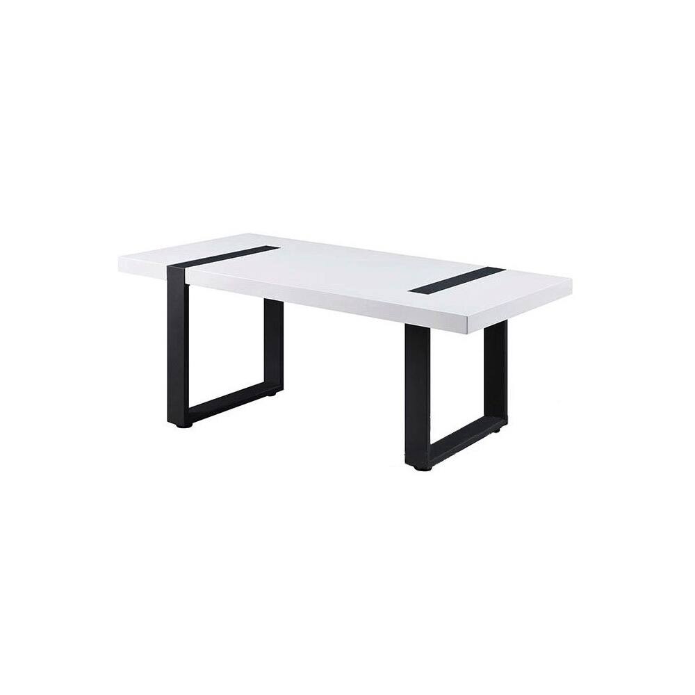 Metal Coffee Table in White and Black Finish