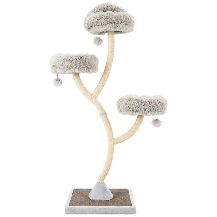 70" Tall Cat Tree 4-Layer Cat Tower with 3 Perches and Dangling Balls - 23.5" x 23.5" x 70"