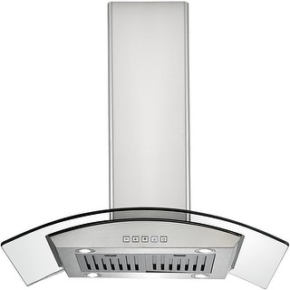 vent stove ductless tempered ducted chimney extension hood stainless range inch island steel glass kitchen