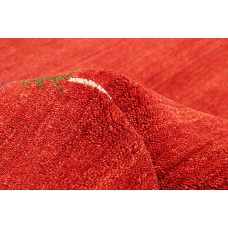 ECARPETGALLERY Hand Loomed Kashkuli Gabbeh Dark Copper Wool Rug - 4'11 x 7'10