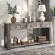 preview thumbnail 2 of 47, Merax Rustic Console Table with Storage Drawers and Bottom Shelf
