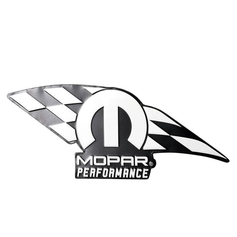 Mopar Performance Embossed Shaped Metal Sign - 9" x 24.25" - 9" H x 24.25" L x 0.12" D - 9" H x 24.25" L x 0.12" D