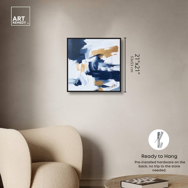 Azure and Gold Canvas by Art Remedy