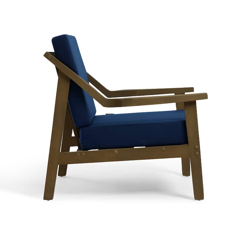 Set of 2 Outdoor Teak Wood Patio Chair with Cushion