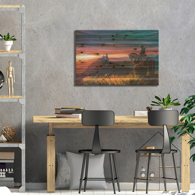 Beyond Hill And Dale Print On Wood by Alena Aenami - Multi-Color