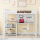 preview thumbnail 2 of 10, White Twin Size Metal Loft Bed with Desk, Whiteboard, Shelves, and Ladder