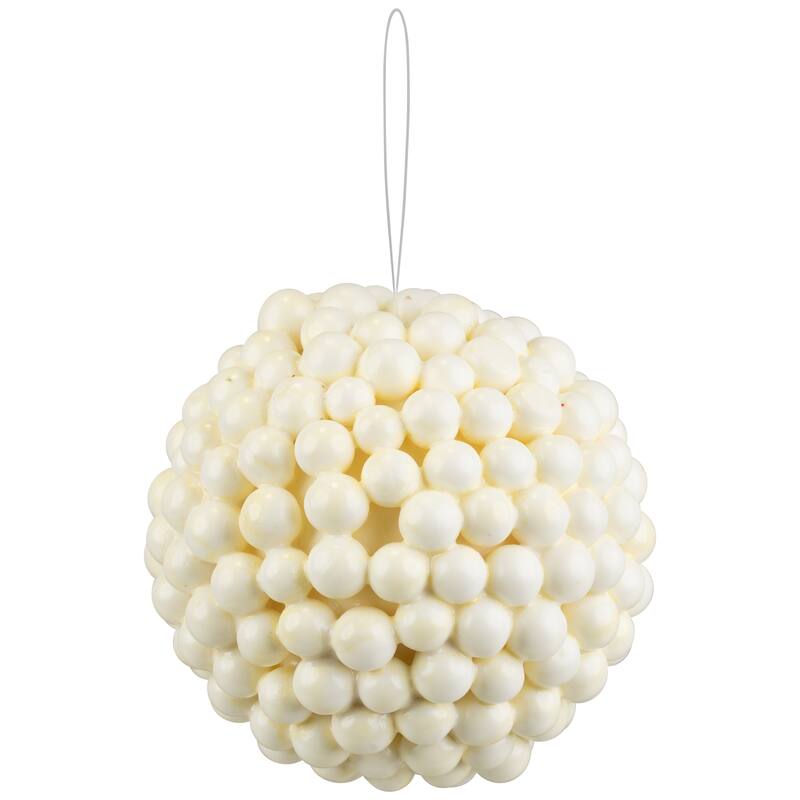 Berries Christmas Ball Ornament - 4.75" - White