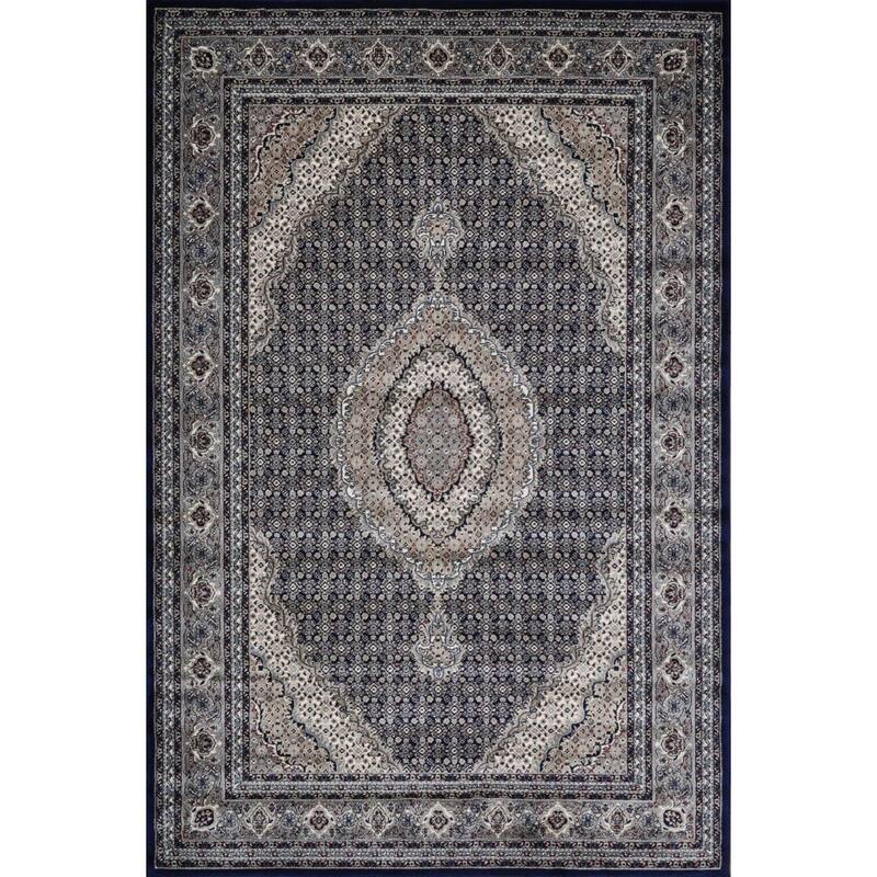 Master Collection Border Transitional Area Rug - Dark Blue - 8' x 11'