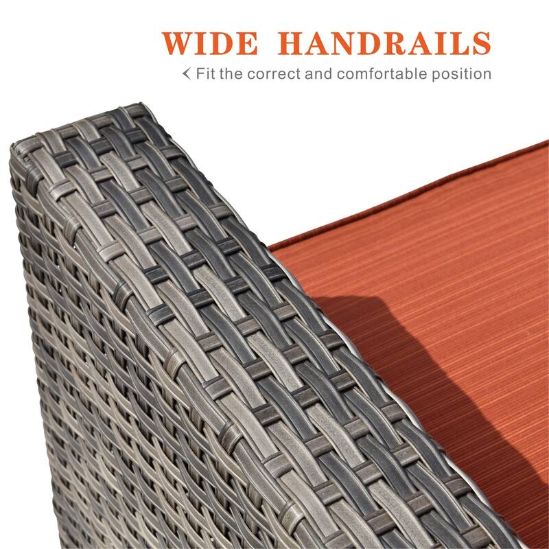 OVIOS 5-Piece Deep Seat Wicker Outdoor Patio Furniture Set