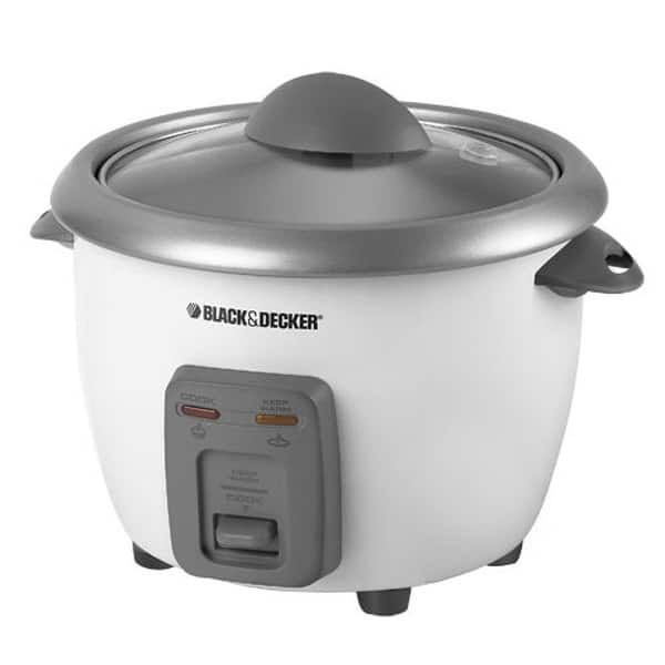 Black Decker RC3406 White Cup Nonstick Pot Rice Cooker with
