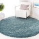 preview thumbnail 130 of 170, SAFAVIEH California Shag Izat 2-inch Thick Area Rug 6'7" x 6'7" Round - Light Blue