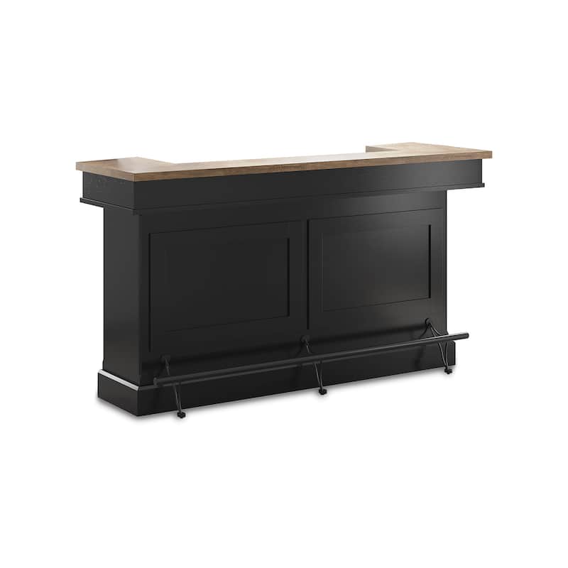 Signature Design by Ashley Wildenauer Brown/Black 78" Bar - 78" W x 22" D x 43" H