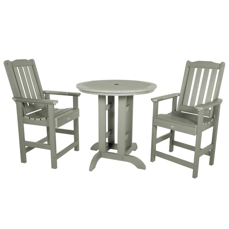 Lehigh 3-piece Counter Height Outdoor Dining Set - 36" Round Table - Eucalyptus