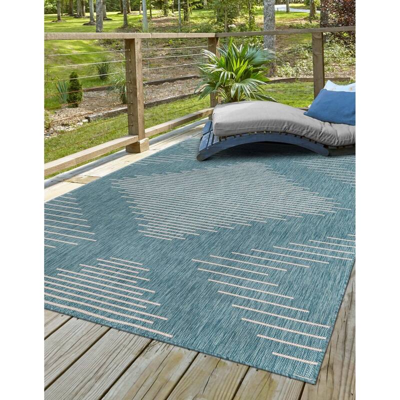 Outdoor Ucul Collection Area Rug - Light Aqua - 2'x3'