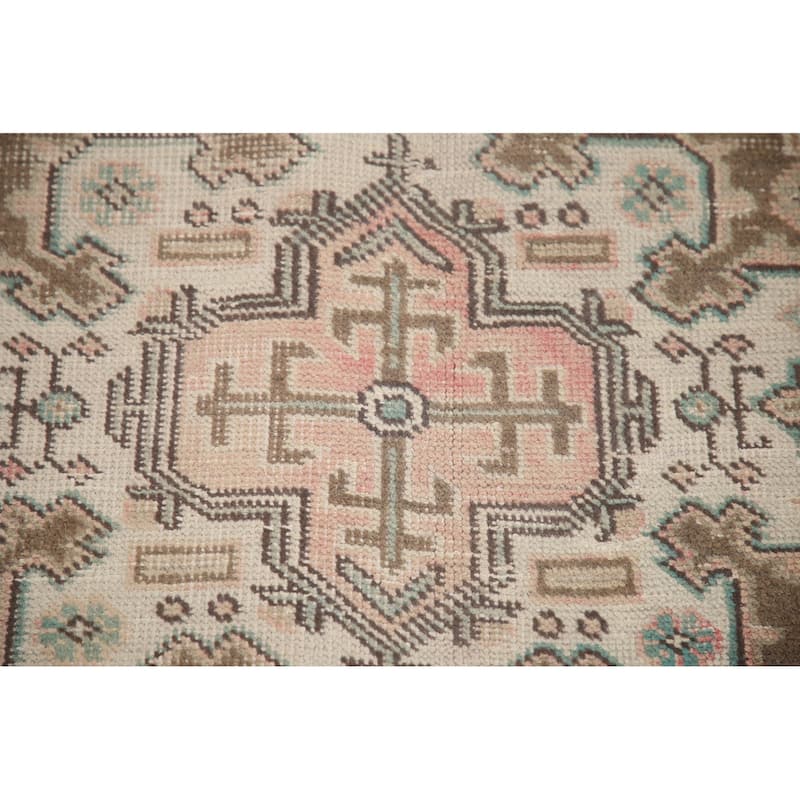 Hand Knotted Oriental 100% Wool Carpet Traditional Medallion Pink Tabriz Area Rug - 12' 4'' X 9' 5''