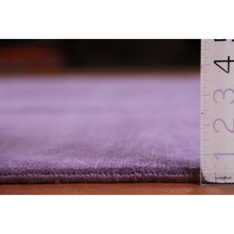 Hand Knotted Oriental 100% Wool Carpet Modern Solid Purples Gabbeh Area Rug - 11' 2'' X 8' 1''