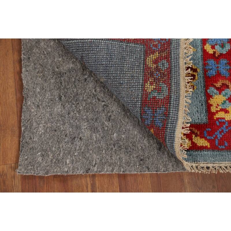 Hand Knotted Oriental 100% Wool Carpet Traditional Bordered Navy Blue & Blues Art Deco Area Rug - 3' 0'' X 2' 0''