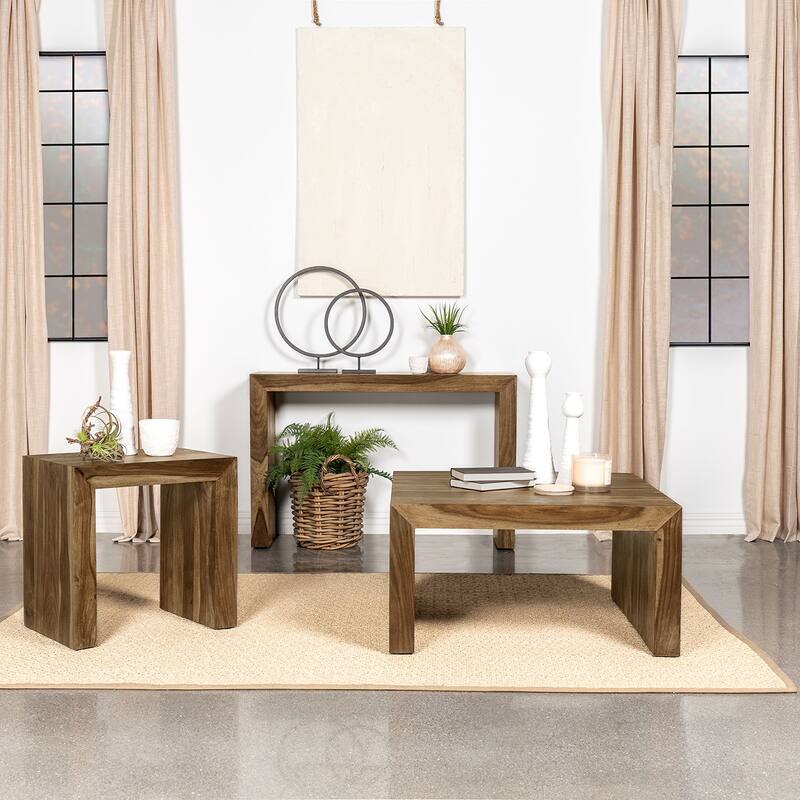 Santana Auburn Rectangular Solid Wood Entryway Console Table