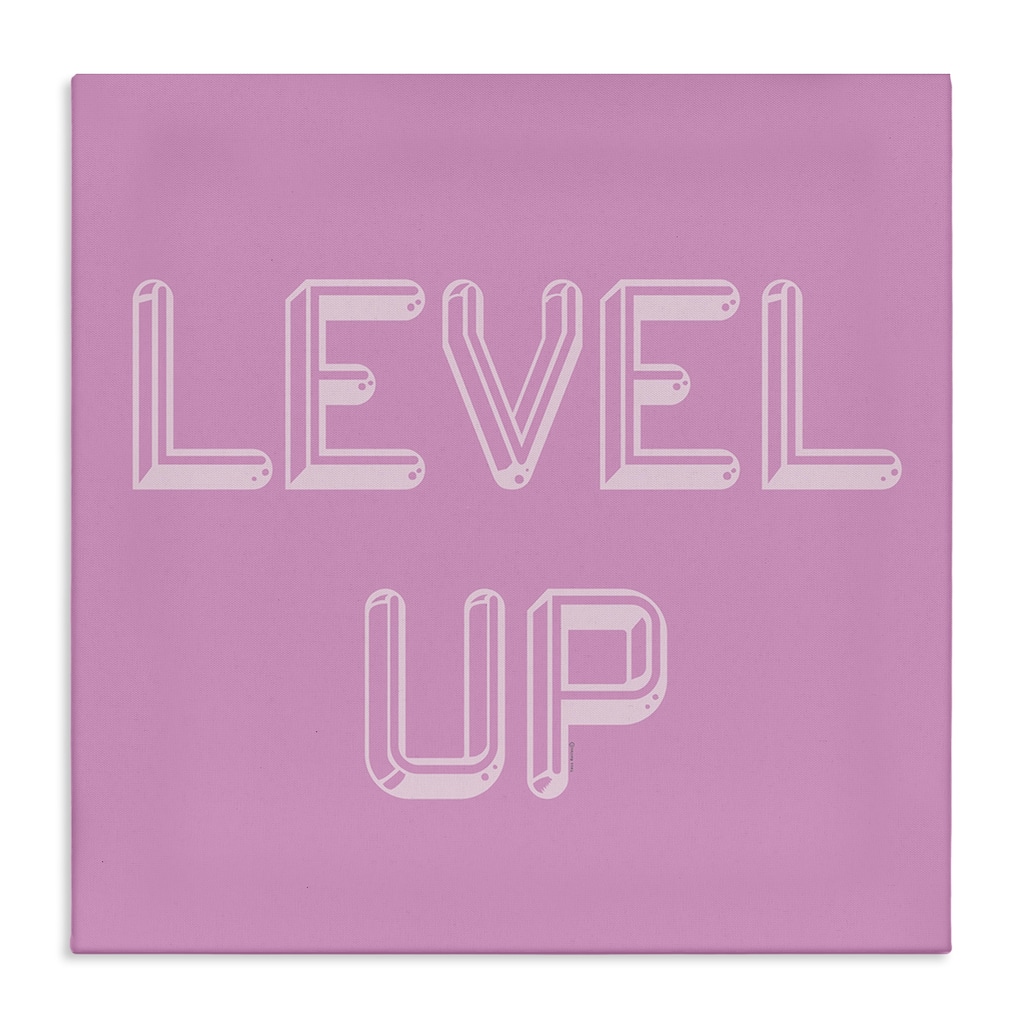Stupell Level Up Purple & White Canvas Wall Art Design By Yass Naffas Designs